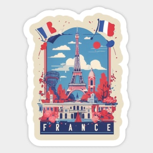 Vintage Travel France Design Sticker